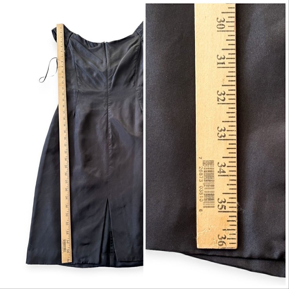 New with Tags,‎ Black Halo Silk Sleeveless Pleated Sheath Dress, Size 8, Black - Picture 14 of 15